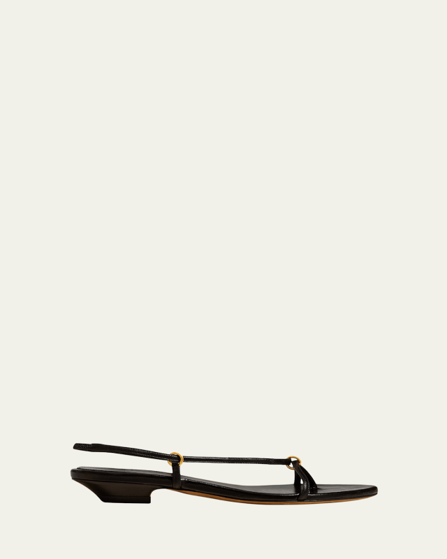 Marion Leather Thong Slingback Sandals