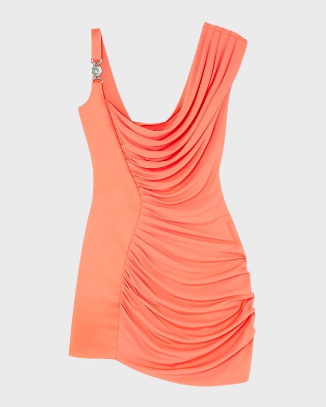 Jersey and Enver Draped Satin Mini Dress