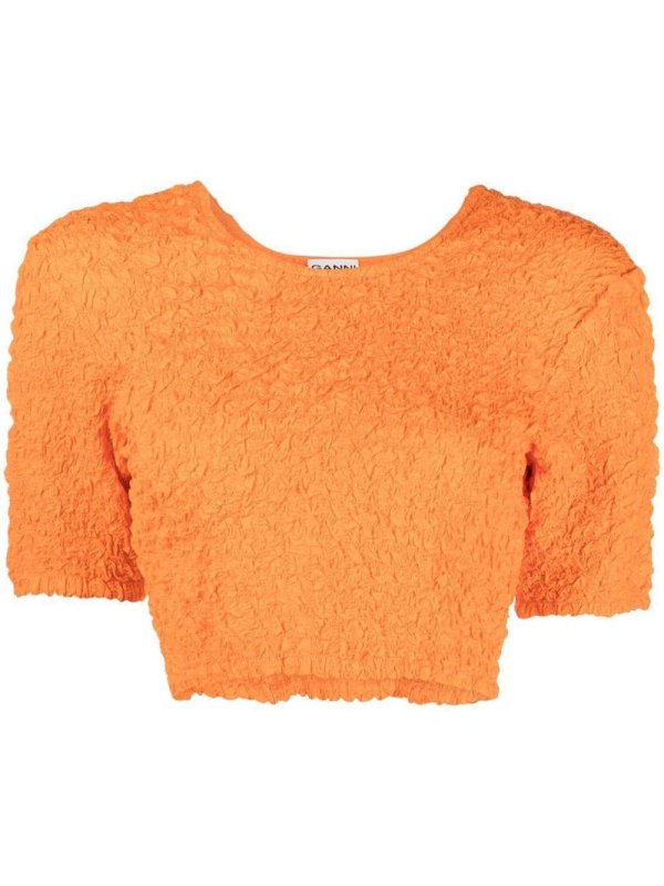 shirred organic cotton crop top