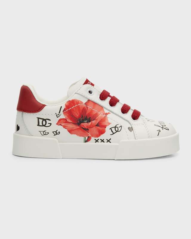 Girl's Poppy & Graffiti Printed Low-Top Sneakers, Baby/Toddlers