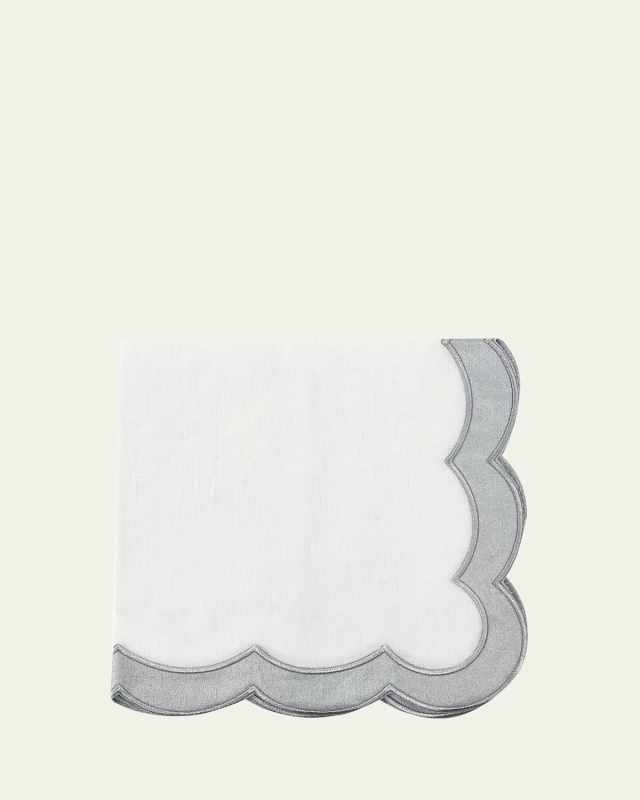 Earth Scalloped Border Napkin, 22" Square
