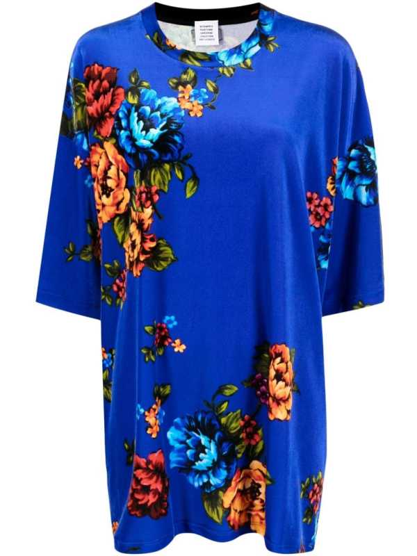 floral-print short-sleeve blouse