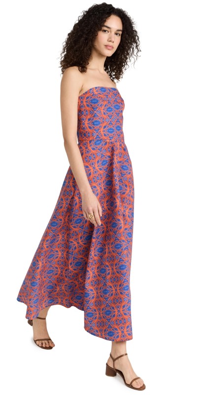 KAHINDO Waterfront Strapless Maxi Dress Blue