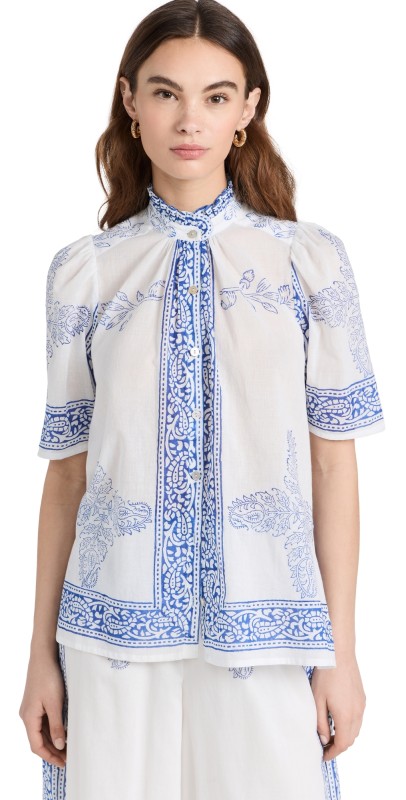 Alix of Bohemia Winnie Criss Cross Shirt Lapis