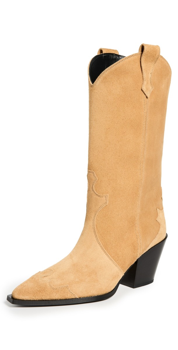 AEYDE Ariel Cow Suede Leather Caramel Boots Caramel