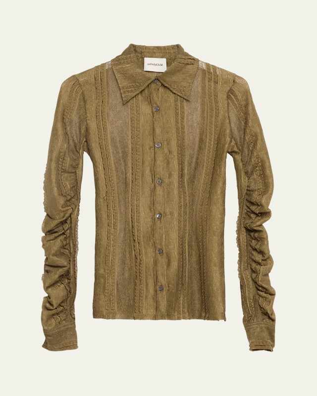 Luidas Ruched-Sleeve Shirt