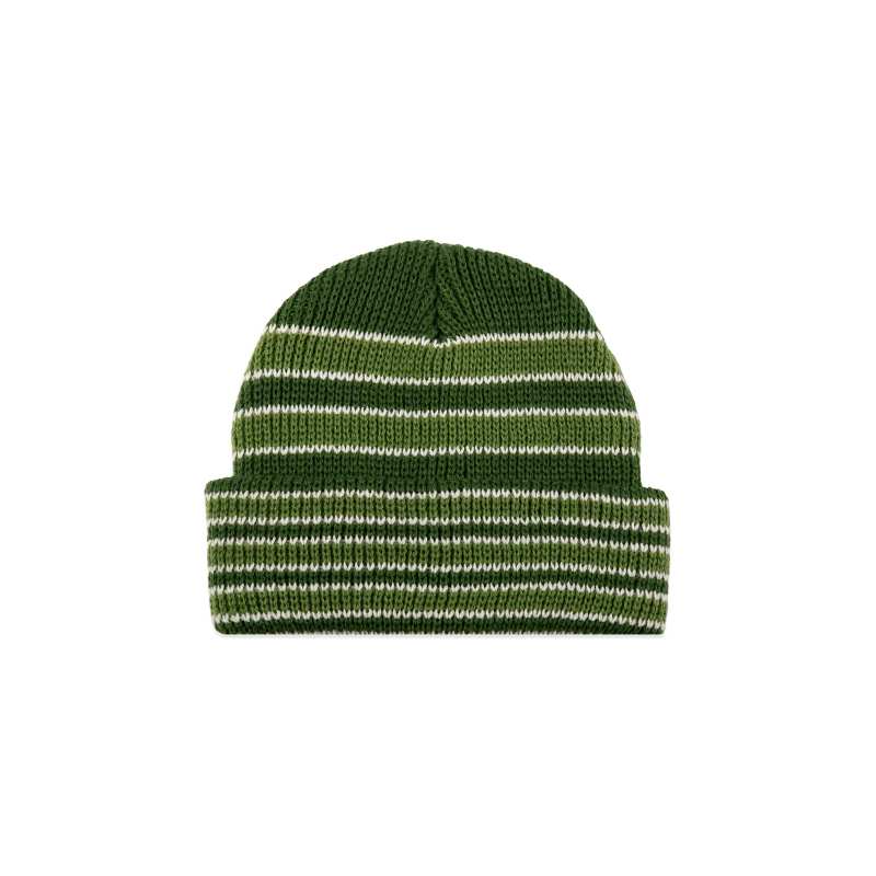 Momo Beanie - Green Stripe