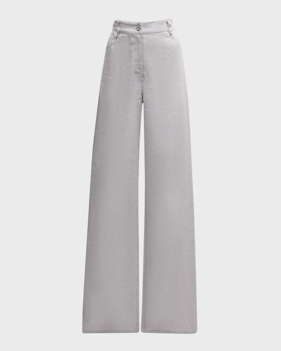 Larissa Mid-Rise Straight-Leg Trousers