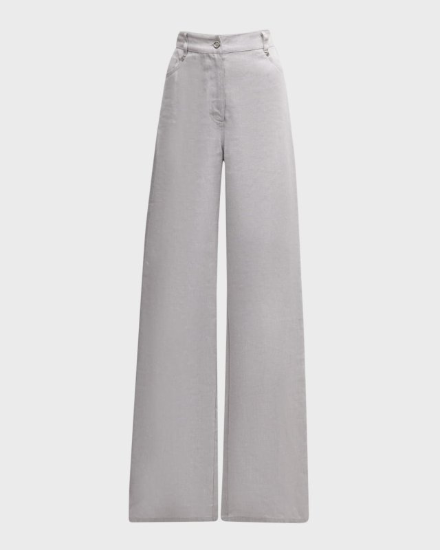 Larissa Mid-Rise Straight-Leg Trousers