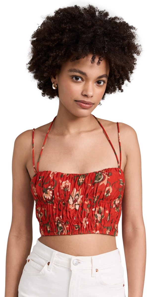 SIR. Reyes Gathered Halter Top Cactus Flower