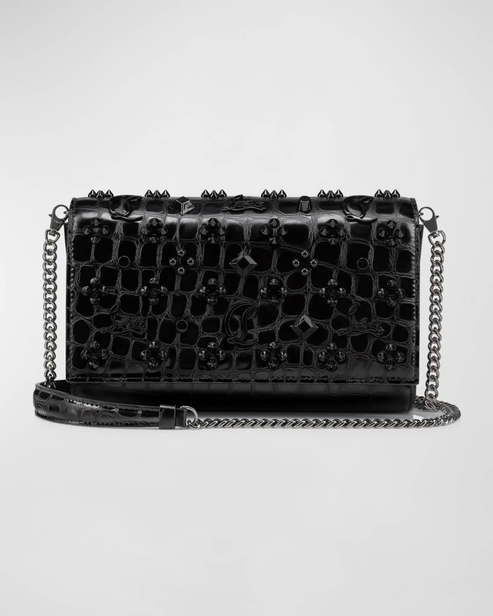 Paloma Clutch in Loubinthesky Croco Embossed Leather