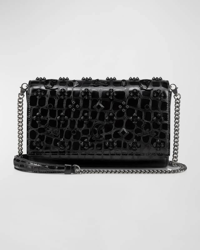 Paloma Clutch in Loubinthesky Croco Embossed Leather