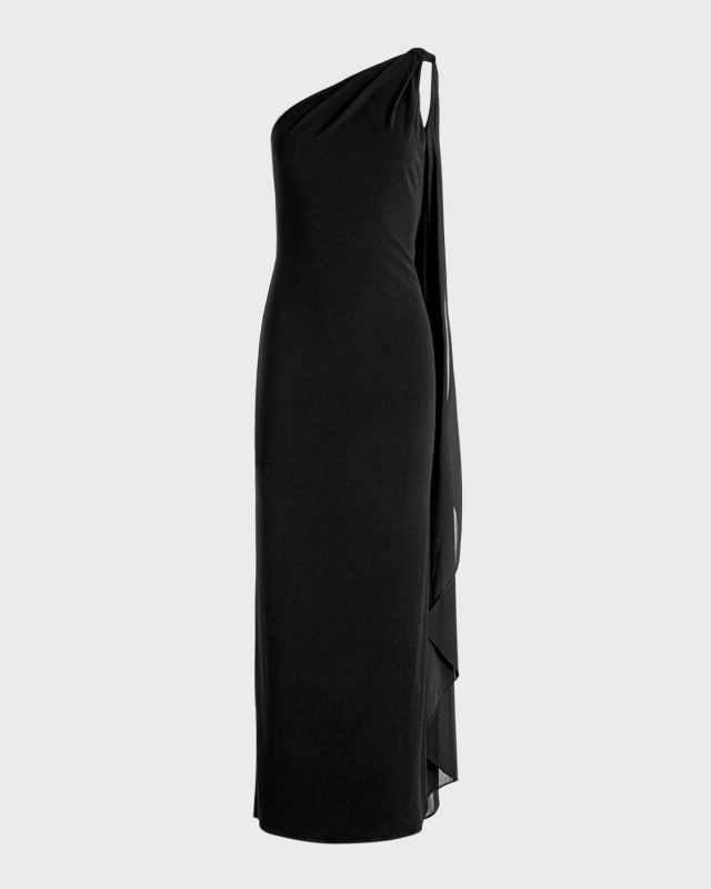 Anja One-Shoulder Draped Maxi Dress