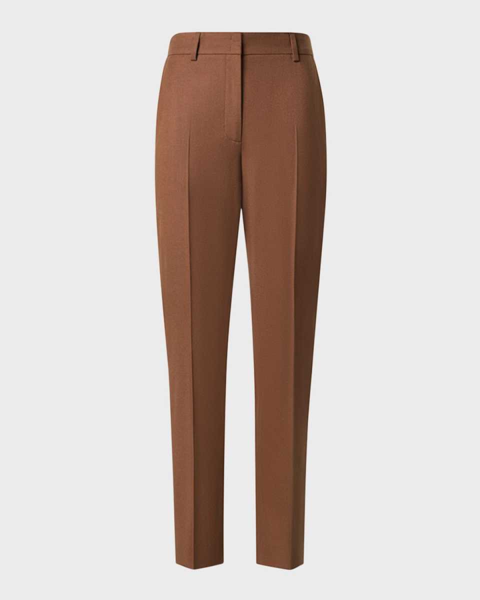 Flavin Stretch Wool Flannel Conical-Leg Ankle Pants