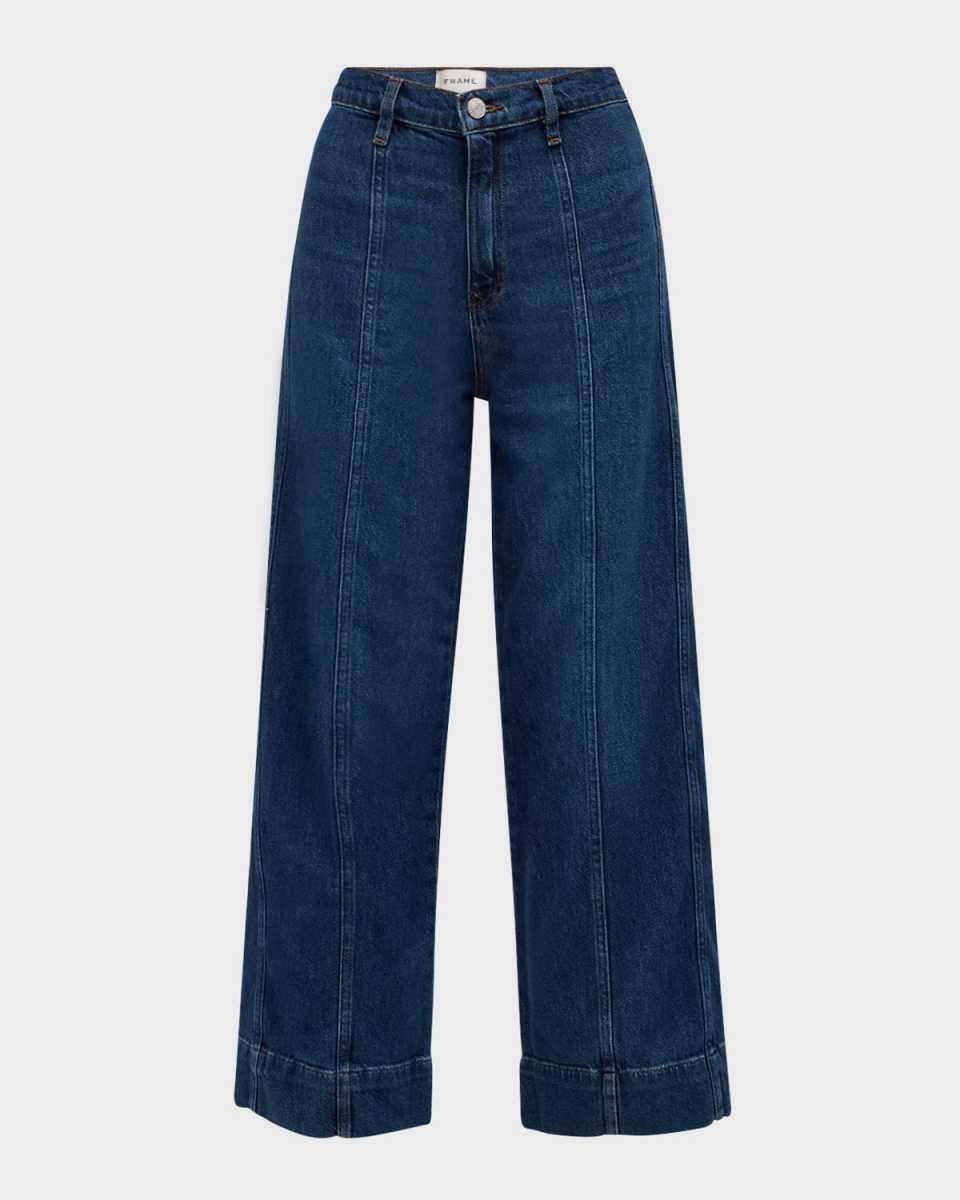 The Seamed Wide-Leg Crop Jeans