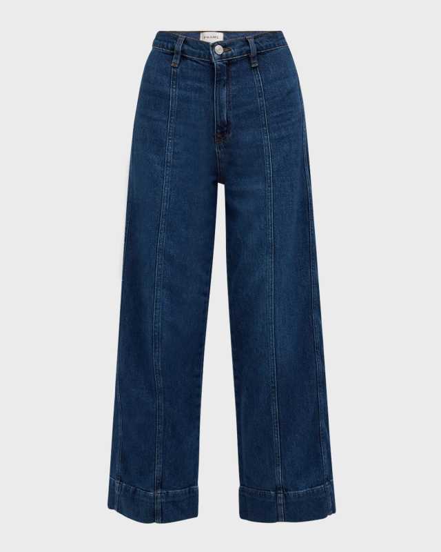 The Seamed Wide-Leg Crop Jeans