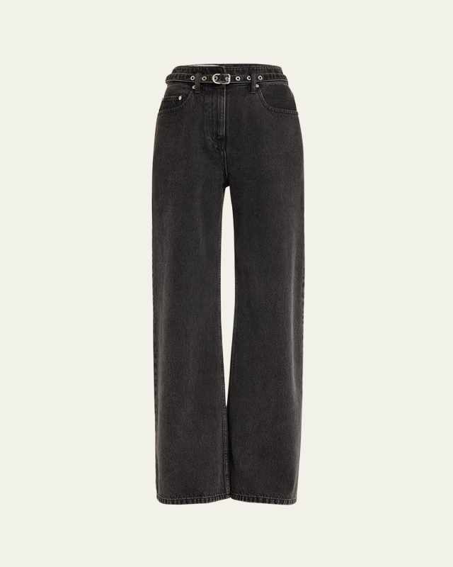 Belted Wide-Leg Jeans