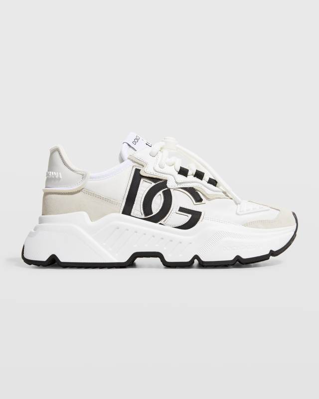 Daymaster Mixed Leather Runner Sneakers
