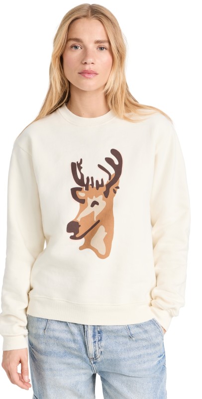 KULE The Raleigh O Deer Sweatshirt Cream