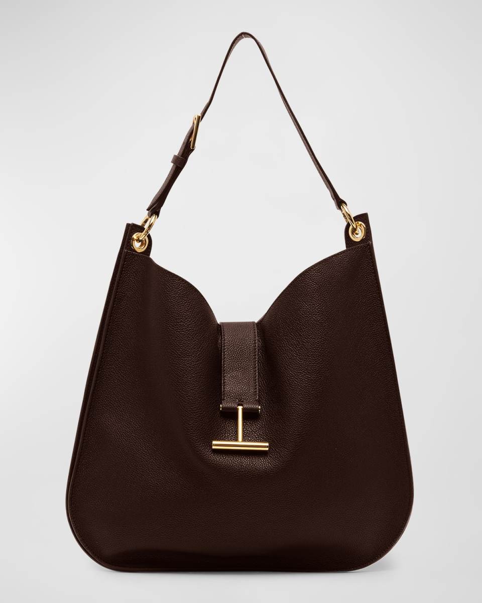 Tara Large Hobo Crossbody in Grained Leather