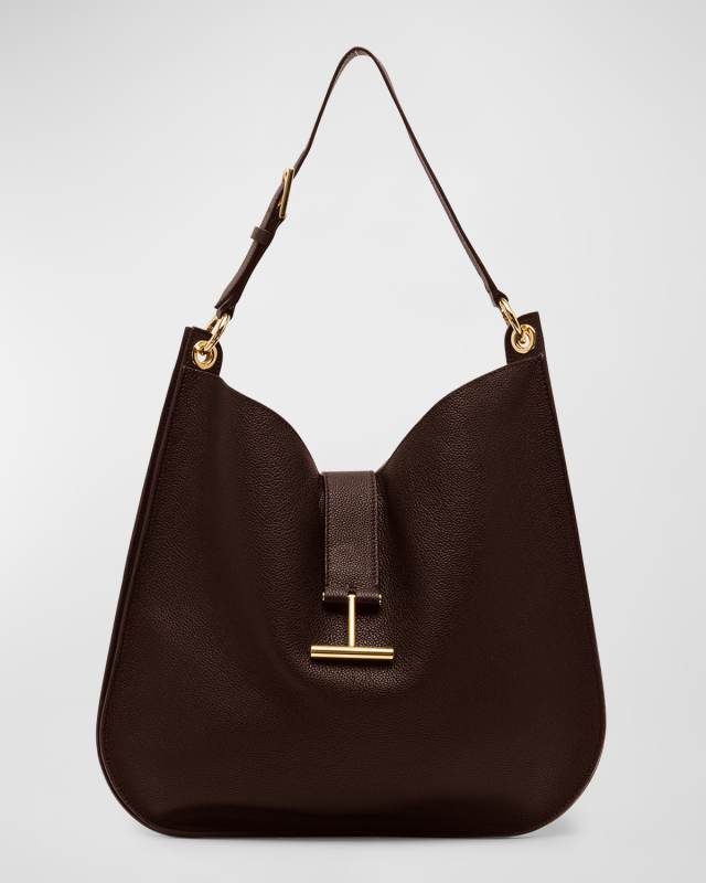 Tara Large Hobo Crossbody in Grained Leather