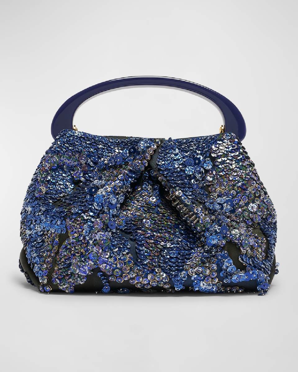 Crisp Sequined Top Handle Bag