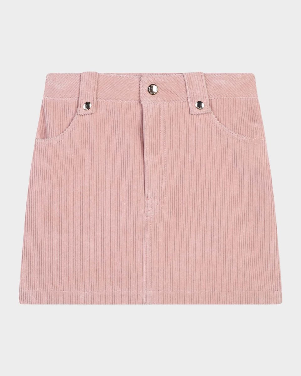 Girl's Corduroy Logo Embroidered Skirt, Size 4-6