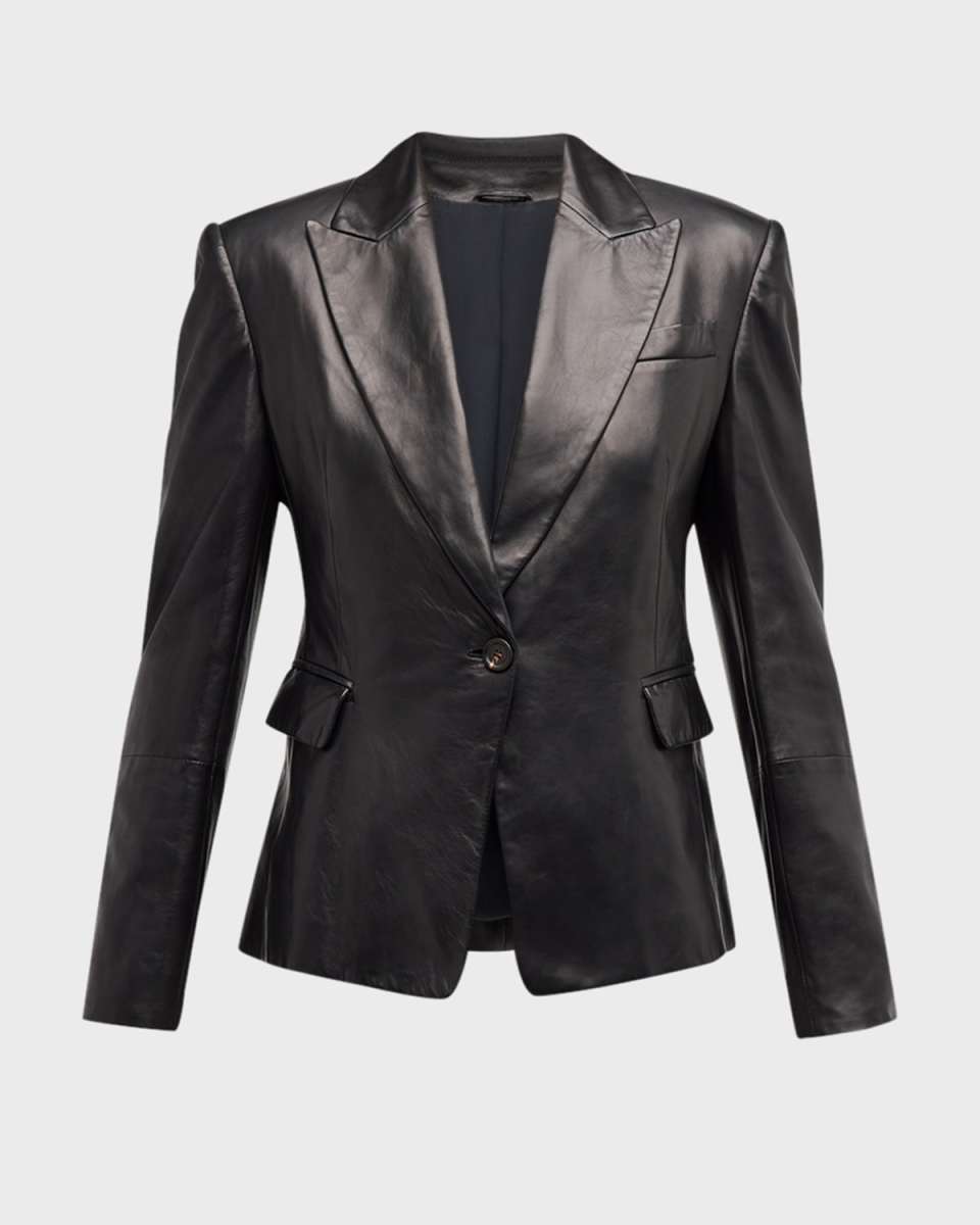 Nappa Leather Short Blazer Jacket