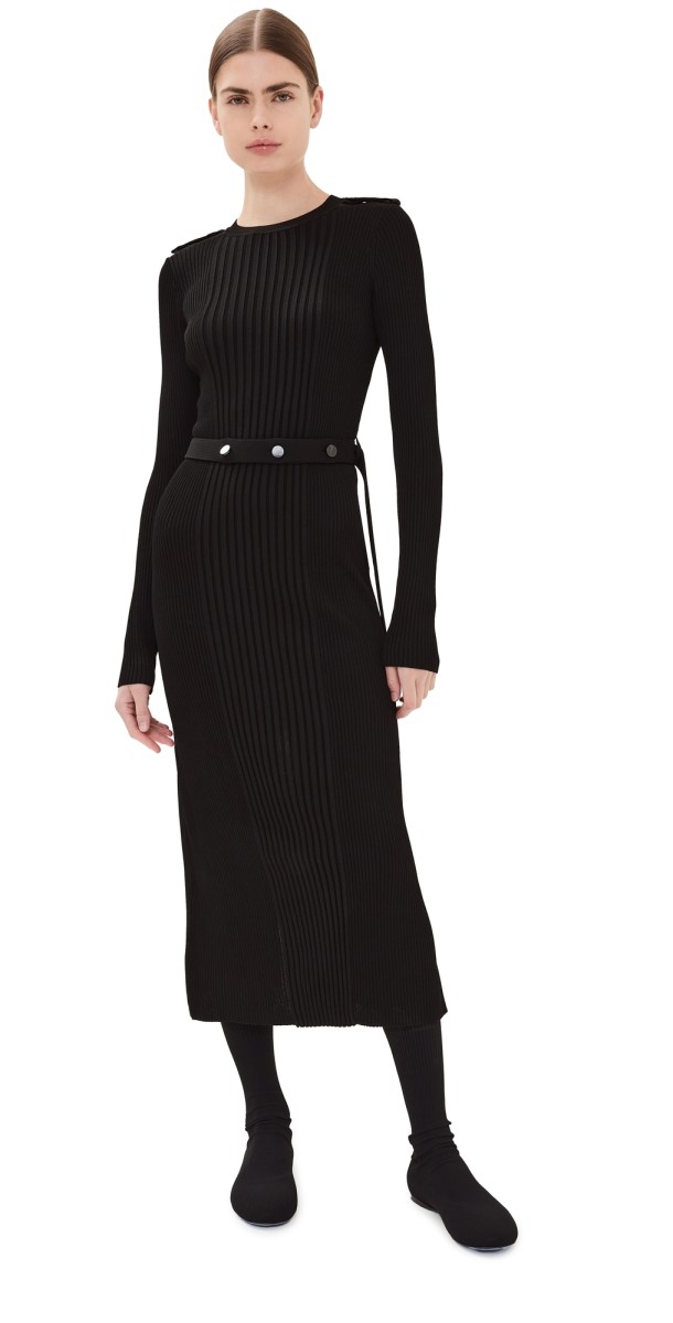 Proenza Schouler Lauryn Dress in Silk Viscose Knit Black