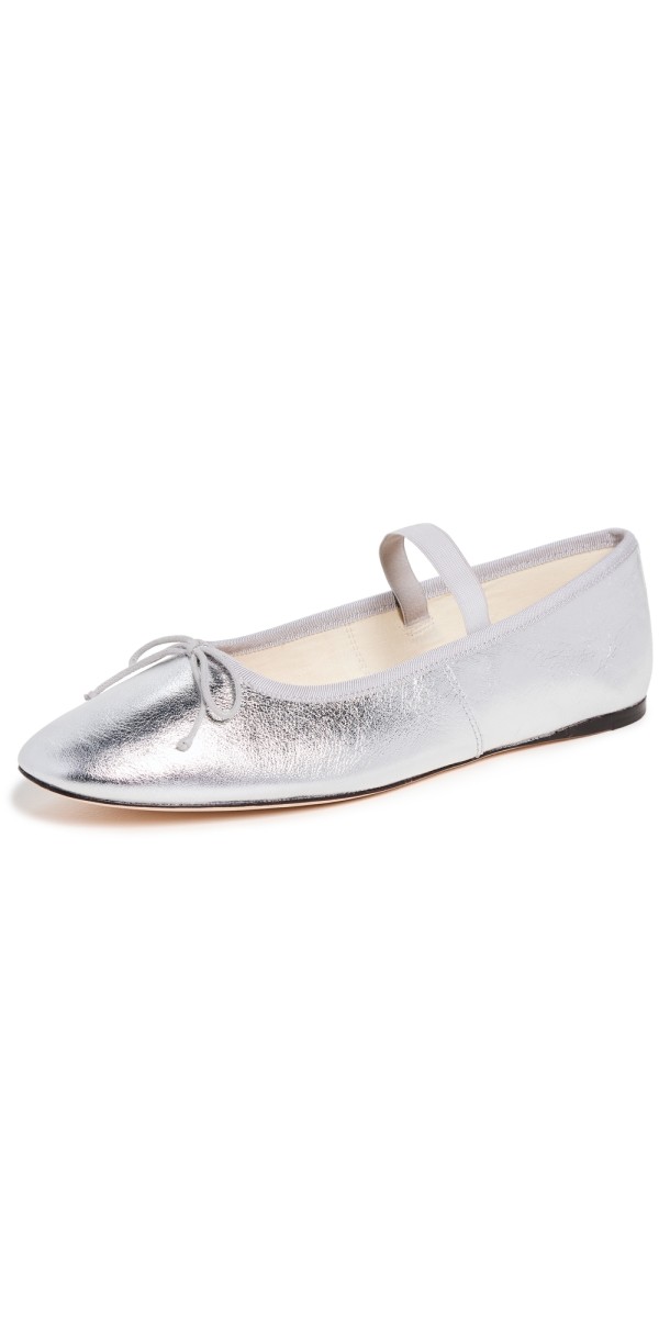 Loeffler Randall Leonie Soft Ballet Flats Silver