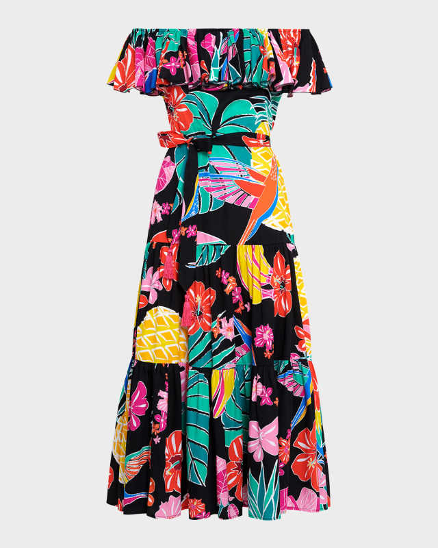 Amazonia Bianca Off-Shoulder Maxi Dress