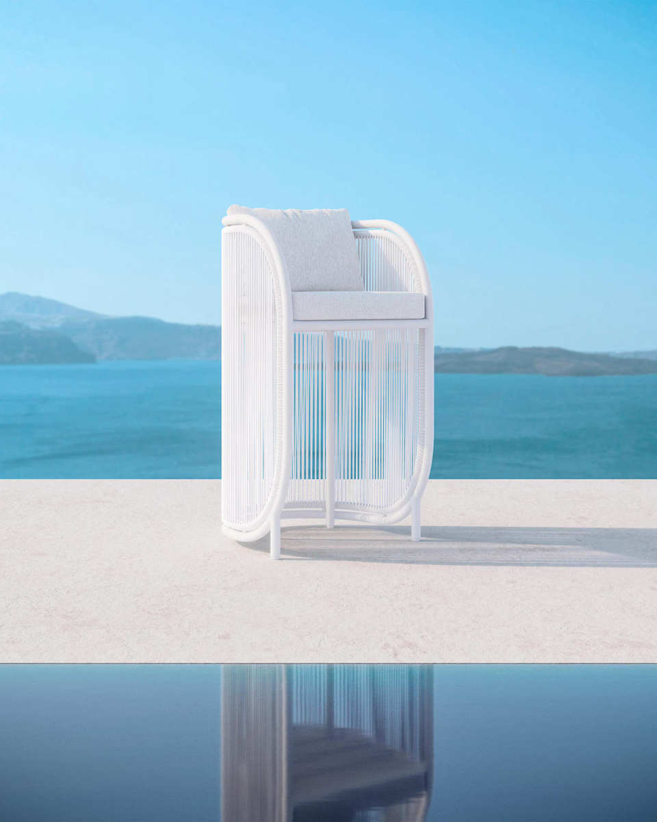 Kamari Bar Stool & Polar Cushion