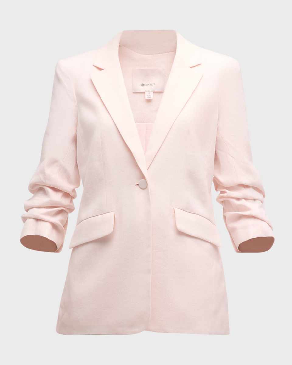 Kylie 3/4-Sleeve Linen Cotton Blazer
