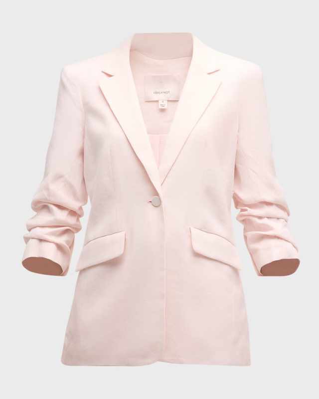 Kylie 3/4-Sleeve Linen Cotton Blazer