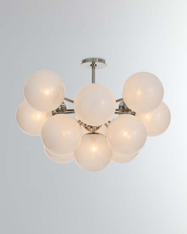 Shine 34" 13-Light Flush Mount, Swirl Glass