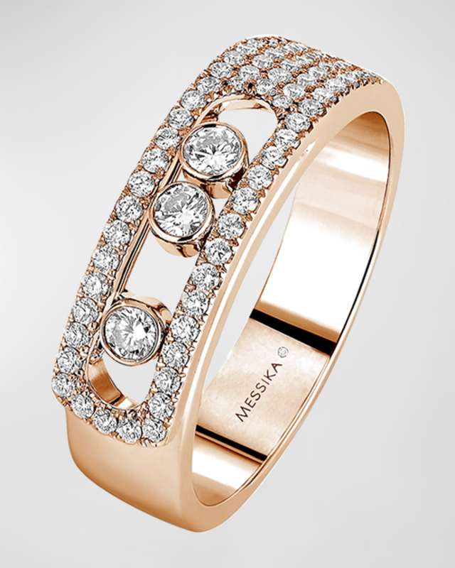 MOVE NOA 18K PINK GOLD PAVE RING