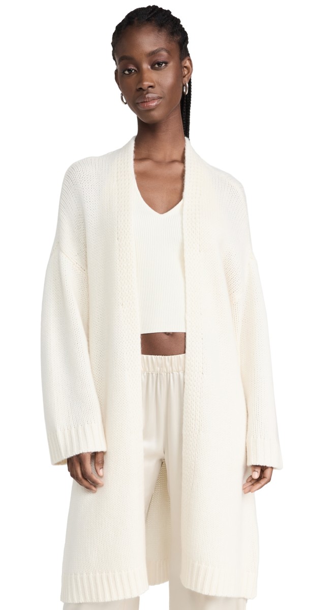 Sablyn Open Front Cashemere Cardigan Gardenia