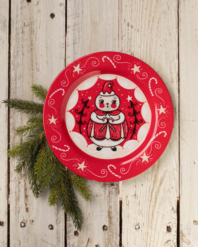 Holiday Double Cane Candice Plates, Set of 4
