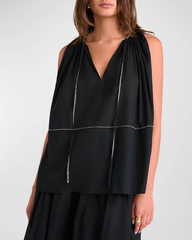 Elara Embroidered Cotton Top