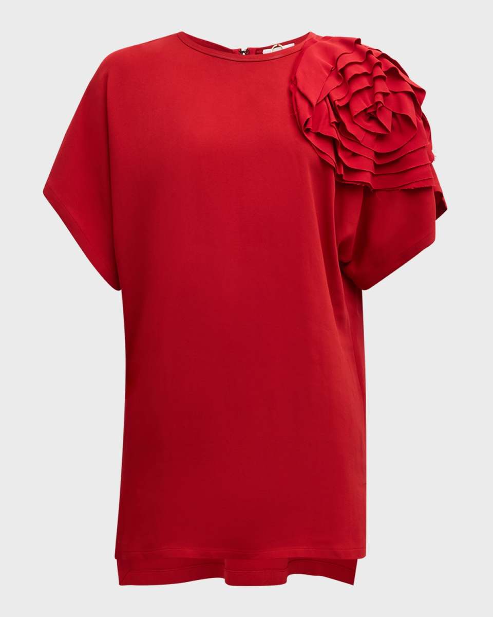High-Low Rosette Shirt