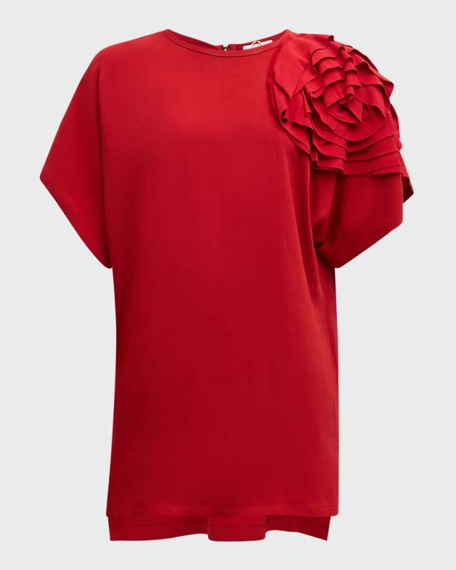 High-Low Rosette Shirt