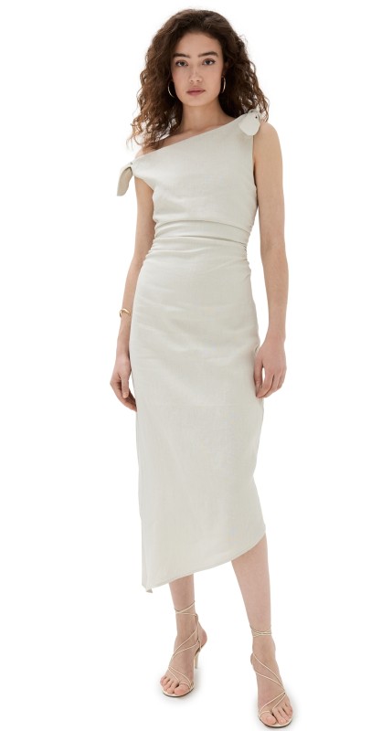 SIR. Affogato Tie Shoulder Dress Ecru
