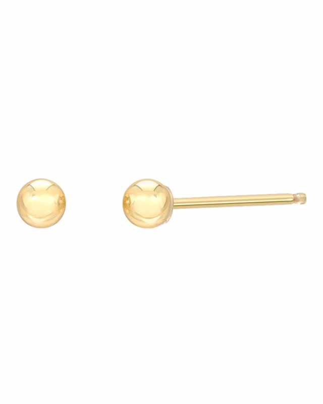 14k Gold Bead Stud Earrings