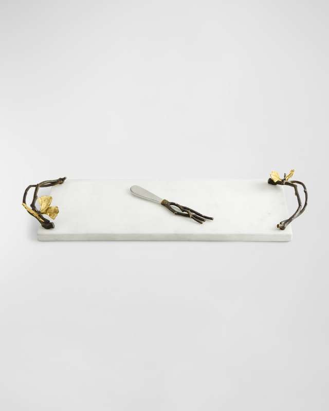 Butterfly Ginkgo Small Cheese Board with Knife