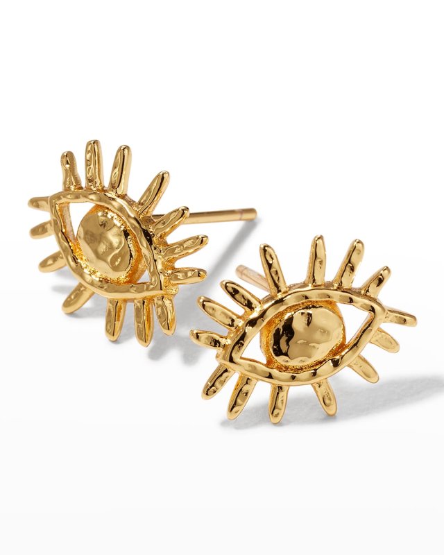 Tiny Gold Eye Stud Earrings