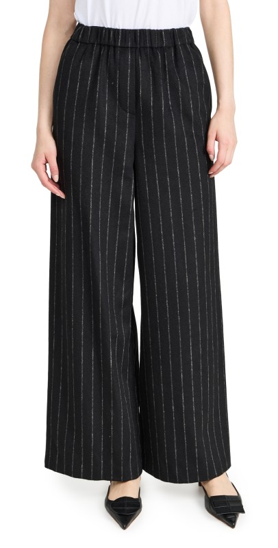 Jason Wu Elasticated Wide Leg Pants BLACK/CHALK STRIPE