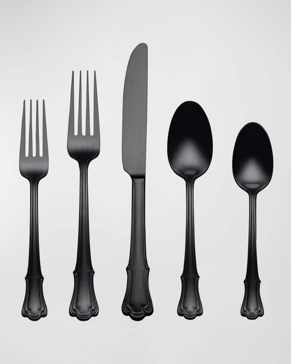James Street Satin Black 20-Piece Flatware Set
