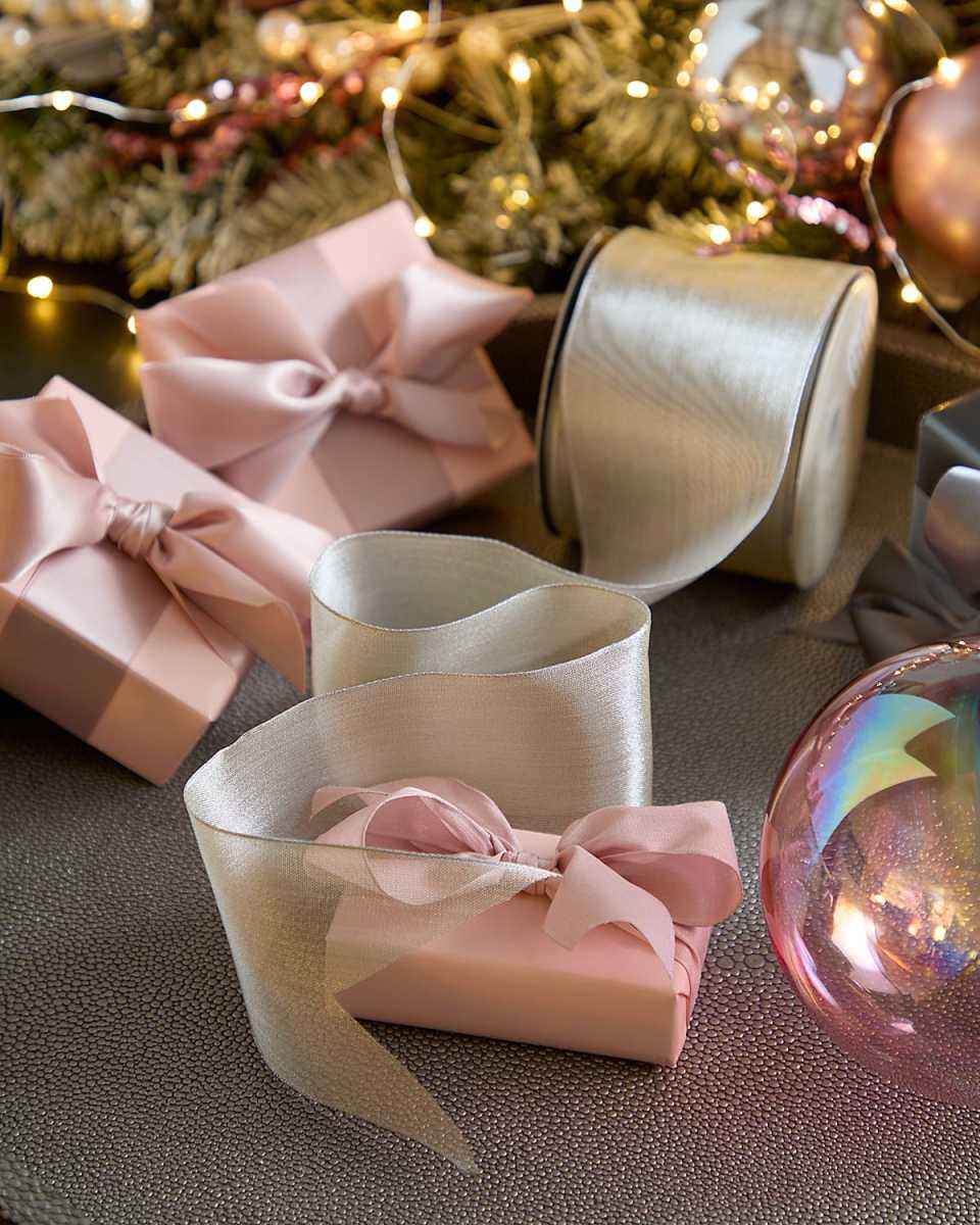 Platinum Metallic Mesh Ribbon, 3" x 25 Yards