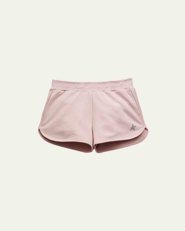 Girl's Glitter Star Fleece Shorts, Size