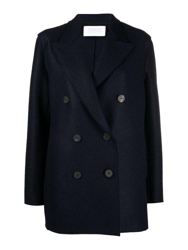 Harris Wharf London Manteau Court - Bleu Foncé